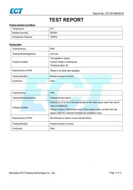 EK IP66 TESTIMISE sertifikaat